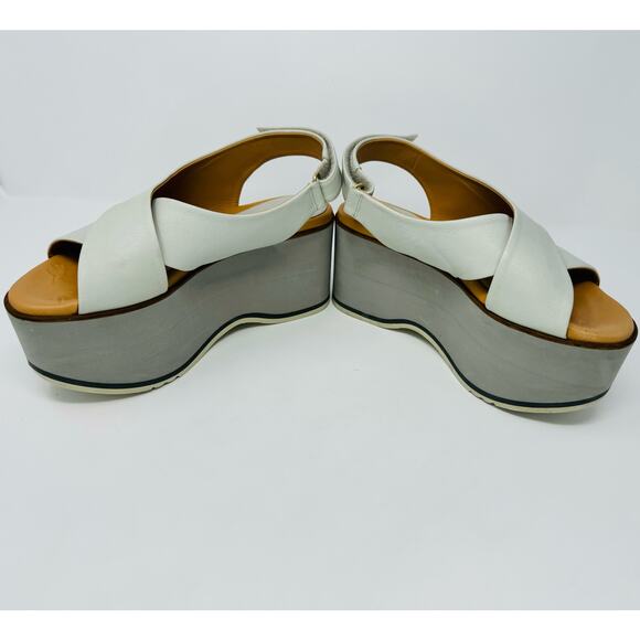 Paloma Barceló Platform-Sole Sandals-Grey Slingback-Size 9 - Picture 9 of 14